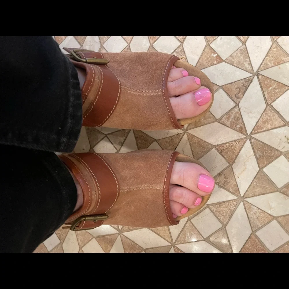 Clarks Elements 9 Cork Sole Platform Mule Amazing 🤩Condition -look at soles !!
